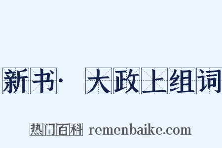 新书·大政上组词是什么意思的图片